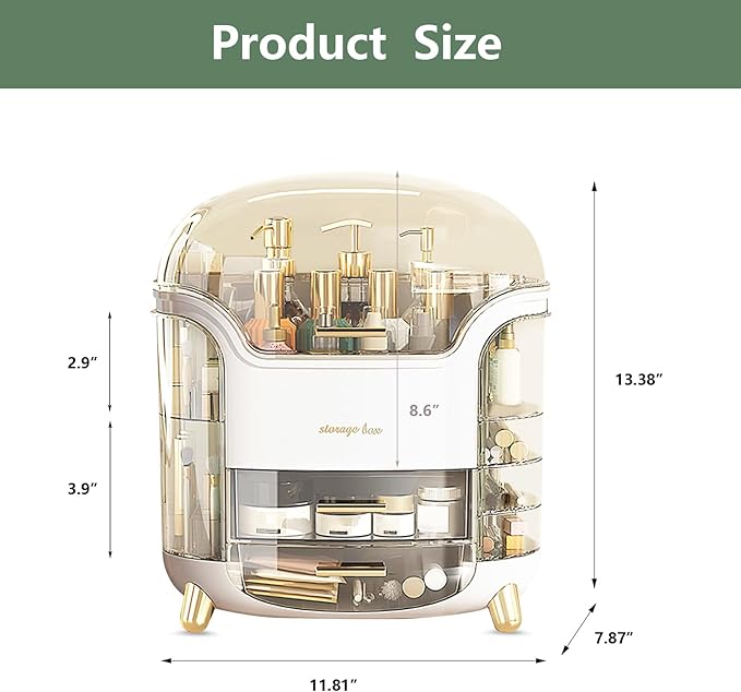 Omeily Upgrade Large Makeup Organizer Countertop Vanity Organizer Cosmetic Organizer Makeup Storage Box Bathroom Counter Organizer Perfume Skincare Organizers Gift Women Clear Design Easy Visibility