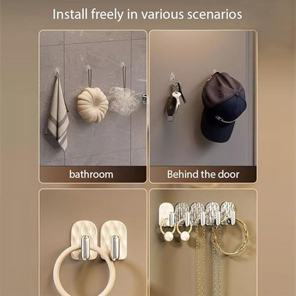 Wall Hanging Jewelry Organizer, Necklace hooks, Self adhesive Necklace Holder, Jewelry Hooks for Bracelets, Earrings and Rings (Clear-30hooks)
