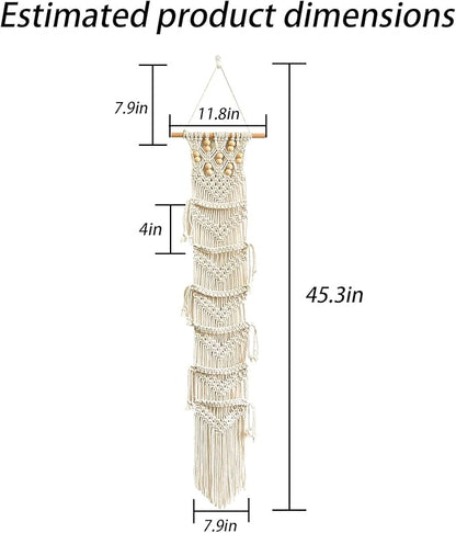 Baseball Hat Organizer,Hat Holder on Wall, Decorative Boho Macrame Hat Rack for Wall to Display Your Baseball Caps Collection