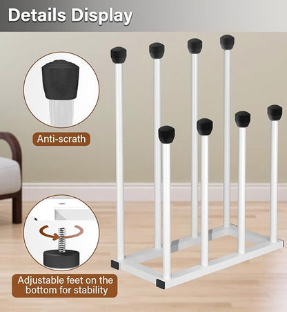 Free Standing Shoe Racks, Tall Black Metal Boot Rack Organizer for 4 Pairs, Knee-High Boot Storage Shelf for Closet, Bedroom, Entryway, Hallway, White