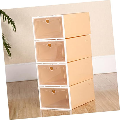 Cabilock Shoe Box for Men 2 Pack Storage Containers Thick Plastic Waterproof Easy to View Access