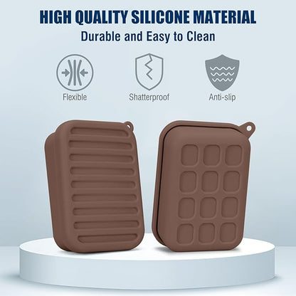 Superior Leak-Proof Silicone Travel Soap Case with Drainage Lid/Layer, Compact Bar Soap Container, Durable Soap Holder for Camping, Gym, and Travel Size Toiletries (Mocha-Mousse)