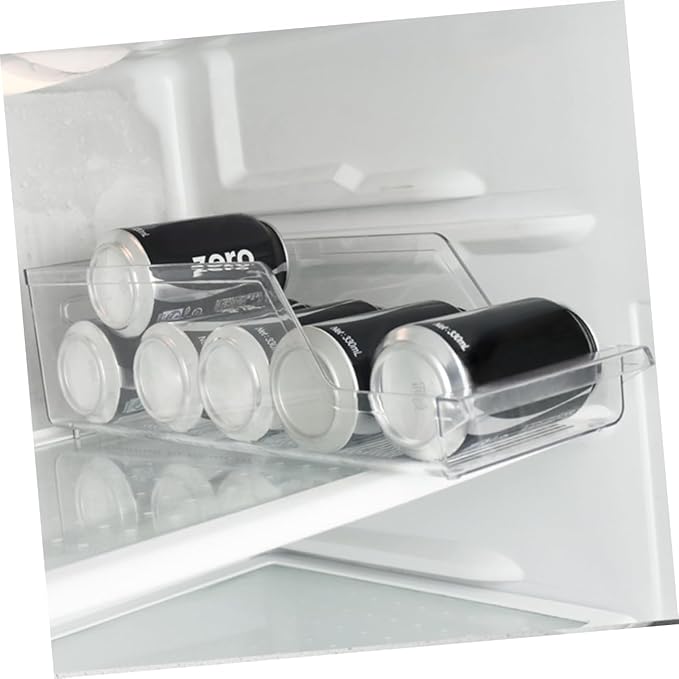 Zerodeko Beverage Storage Rack Organizer for Refrigerator – Beverage Can Dispenser Removable Divider Plastic for Pantry and Kitchen 6-Can Capacity
