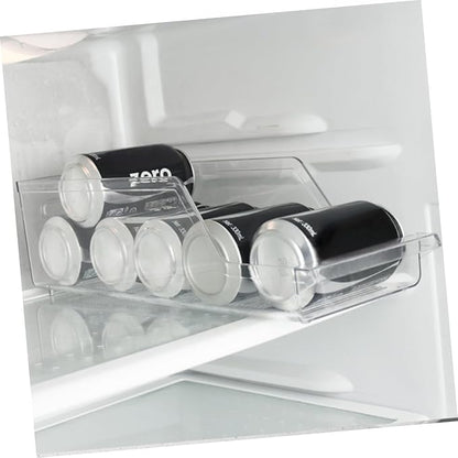 Zerodeko Beverage Storage Rack Organizer for Refrigerator – Beverage Can Dispenser Removable Divider Plastic for Pantry and Kitchen 6-Can Capacity