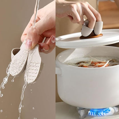 Pair Hot Plate Gripper Anti-Scalding Lightweight Silicone Hot Bowl Clip Holder Finger Sleeves Tips Finger Protector for Hot Bowls Instant Pot Microwave Oven Toaster Air Fryer Steam Oven
