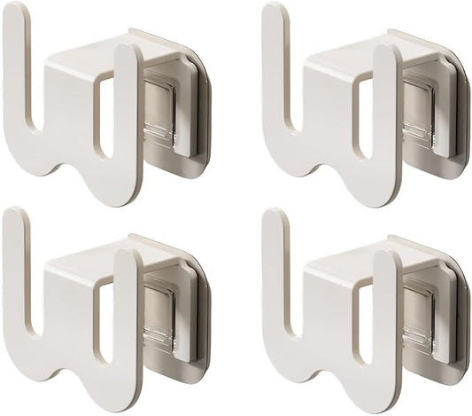 4 Pack No-Drill RV Shoe Rack - Over Door/Wall-Mounted Shelf, Space-Saving Aluminum Organizer for RV/Camper, Home, Holds Slippers, Sneakers, Drying Rack for Bathroom, Hallway (Cream Set)