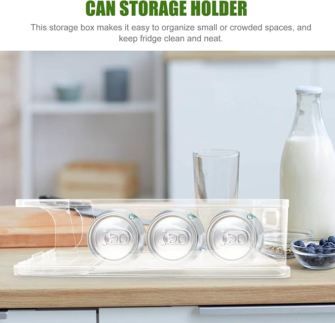 Levemolo Refrigerator Can Organizer Bin Stackable Rolling Beverage Holder for Easy Access Space-saving Drink Storage for Cans and Bottles for Fridges Pantries and Cabinets