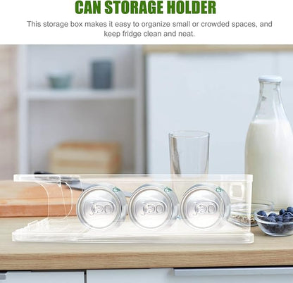 Levemolo Refrigerator Can Organizer Bin Stackable Rolling Beverage Holder for Easy Access Space-saving Drink Storage for Cans and Bottles for Fridges Pantries and Cabinets