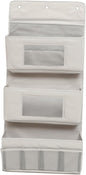 Door Storage Organizer Foldable Hanging Storage Pouch with Hooks Gray 40x90cm for Boys and Girls Room and Dormitory Organization