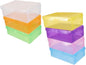 Vaguelly 7pcs Stackable Shoe Storage Box Plastic Sneaker Organizer Lid Space-saving Containers for High Heels Boots and Sneakers Multi-color Options