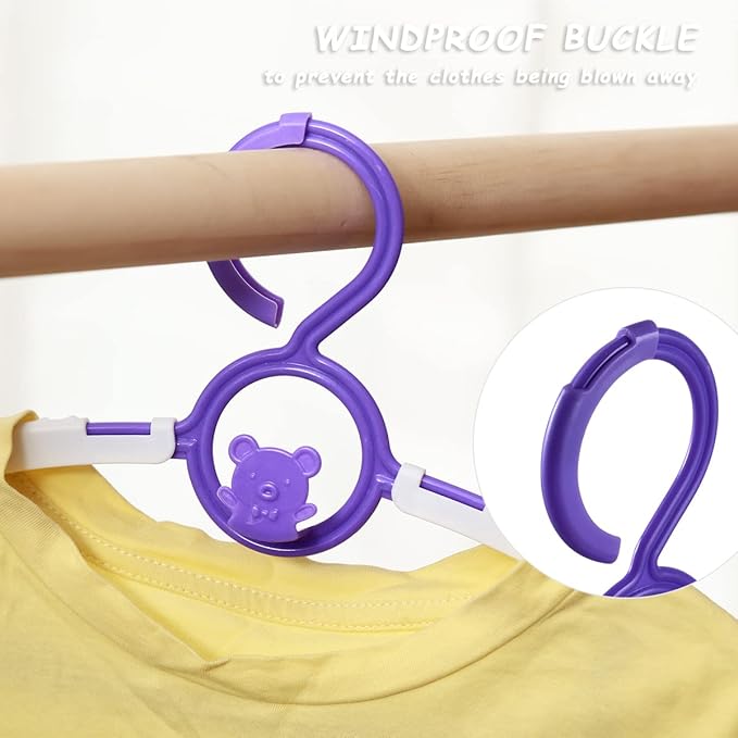 Baby Hangers for Nursery Closet 60 Pack Plastic Kids Clothes Hanger Space Saving Non Slip Extendable Toddler 11-14” Adjustable Hangers Heavy Duty Clothing Infant Hanger Bulk, Purple