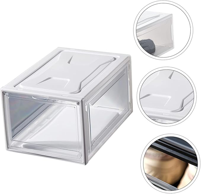1pc Shoe Storage Box Clamshell Design for Easy Access Stackable Sneaker Organizer Small for Closet Display Environmental Protection Material