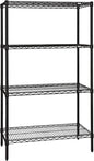 Quantum Storage Systems WR74-3060BK-5 Wire Shelving Starter Kit, 60" W x 30" D x 74" H, 600 lbs Capacity, Carbon Steel, Epoxy Coated, Black, NSF