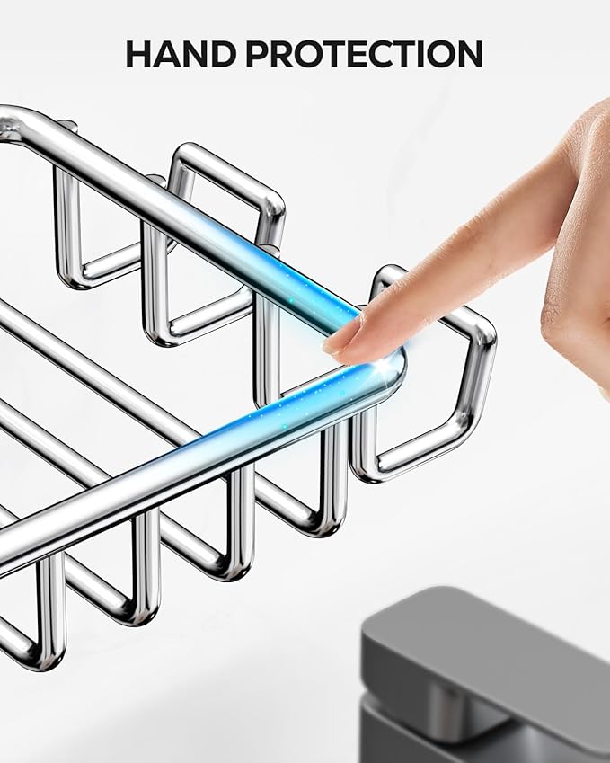 Nieifi Soap Dish,Bar Soap Holder for Shower Wall with 4 Hooks Stainless Steel Adhesive Soap Dish for Bathroom Shower Razor Holder (Silver)