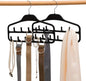 Belt Hanger Rack Holder 2 Pack, Sturdy Organizer with 360 Degree Swivel, 11 Large Hooks for Closet, Non Slip Rubberized Storage, Black, 14 x 0.39 x 11 Inch