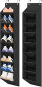 for 2 Pack Narrow Over The Door Shoe Organizer with 8 Large Deep Pockets, Hanging Sh