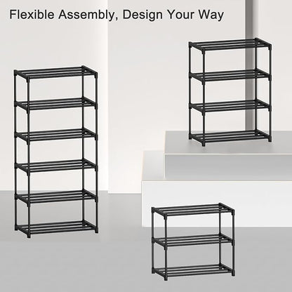 Autonomier 10 Tier Tall Shoe Rack, Narrow Lightweight Shoe Shelf, Compact Vertical Shoe Stand, Small Space Saving for Closet Floor, Dorm Storage Organizer, Front Door Entrance, Entryway