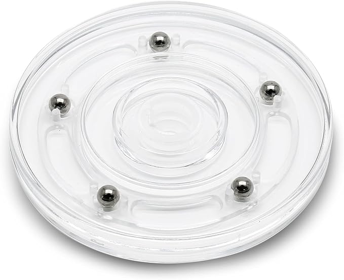 2Pcs 4” Small Clear Acrylic Turntable Organizer, Mini Rotating Organizer Swivel Plate for Bathroom Kitchen Cabinet Table Spice Rack Cake Pantry