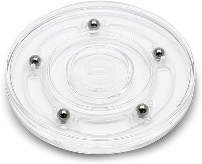 2Pcs 4” Small Clear Acrylic Turntable Organizer, Mini Rotating Organizer Swivel Plate for Bathroom Kitchen Cabinet Table Spice Rack Cake Pantry