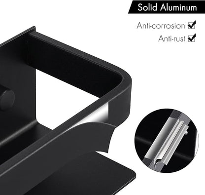 KES Spice Rack Organizer Kitchen Spice Rack Seasoning Organizer 16 Inch Aluminum Spice Holder Wall Mount Anodized Black 2 Pack, KSR401S40-BK-P2