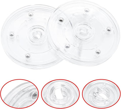 4 Pcs Clear 5 inch Acrylic Lazy Susan Rotating Turntable Organizer Bearings - Round Swivel Plate for Spice Rack, Table, Cake, Kitchen Pantry