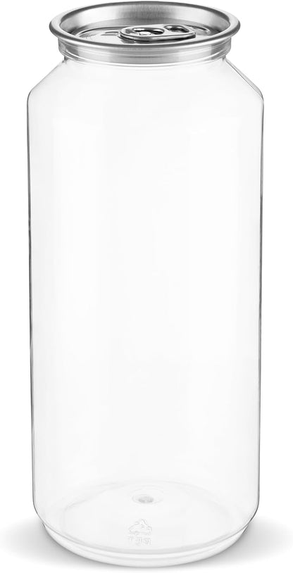 Hammont 100pk Plastic Juice Bottles with Caps – Sealable Smoothie, Boba, & Iced Coffee Cups – Reusable Clear Drink Containers – Compatible Automatic Cup Sealers (20 oz)