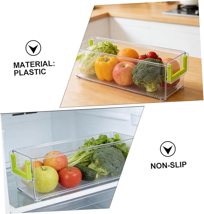 Unomor Organizer Collapsible Storage Bins under Sink Organizer Stackable Storage Bins Lids Fridge Kitchen Box Material Easy Organization