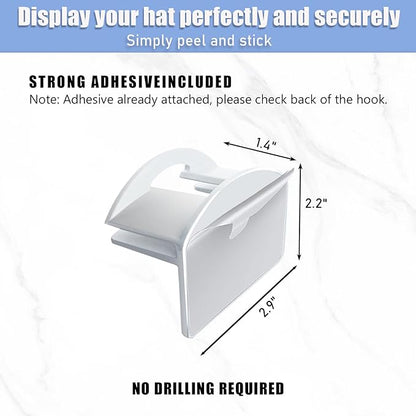 Baseball Hat Holder for Wall (White-20)