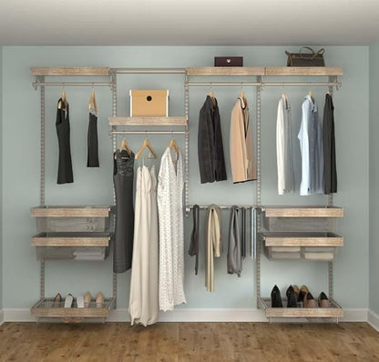 Closet Culture by Knape & Vogt 5.25 in. H x 23.50 in. W x 17.00 in. D Champagne Nickel Shoe Rack Kit for Closet System, 0335-SRK-CN