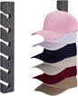 Hat Rack for Wall Baseball Cap Organizer Hanger (2 Pack) Modern Wooden Hat Holder Wall-Mounted Caps Display for Closet Door Bedroom Entryroom Laundry (Gray)