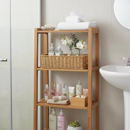 Toilet Paper Storage Basket, Small Wicker Shelf Basket Rectangle Pantry Baskets for Storage Organizer, Cute Baskets for Bathroom Bedroom Kitchen Shelves Decor (Beige)