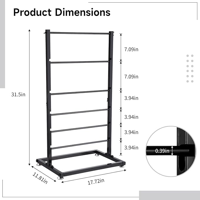 6-Tier Ribbon Holder, Large Capacity Ribbon Storage Rack, Height Adjustable Metal Spool Organizer, Countertop Ribbon Display Shelf Wrapping Paper Holder for Flower Store, Craft Room, Cake Shop