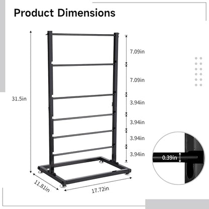 6-Tier Ribbon Holder, Large Capacity Ribbon Storage Rack, Height Adjustable Metal Spool Organizer, Countertop Ribbon Display Shelf Wrapping Paper Holder for Flower Store, Craft Room, Cake Shop