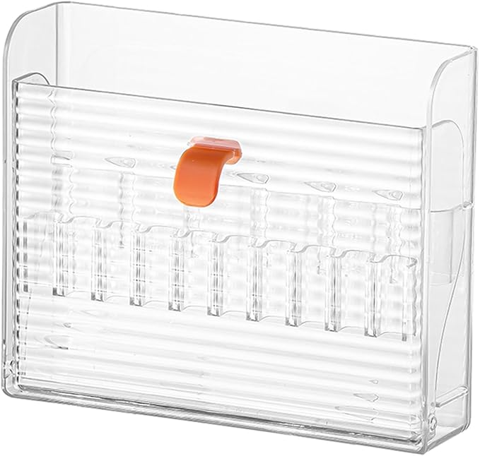 Wall-Mounted Makeup Eyeliner Lip Liner Organizer Holder, 16-Slot Cabinet Storage for Brush, Makeup Pencils, Concealer Pencil Display Case for Vanity Bathroom, Clear