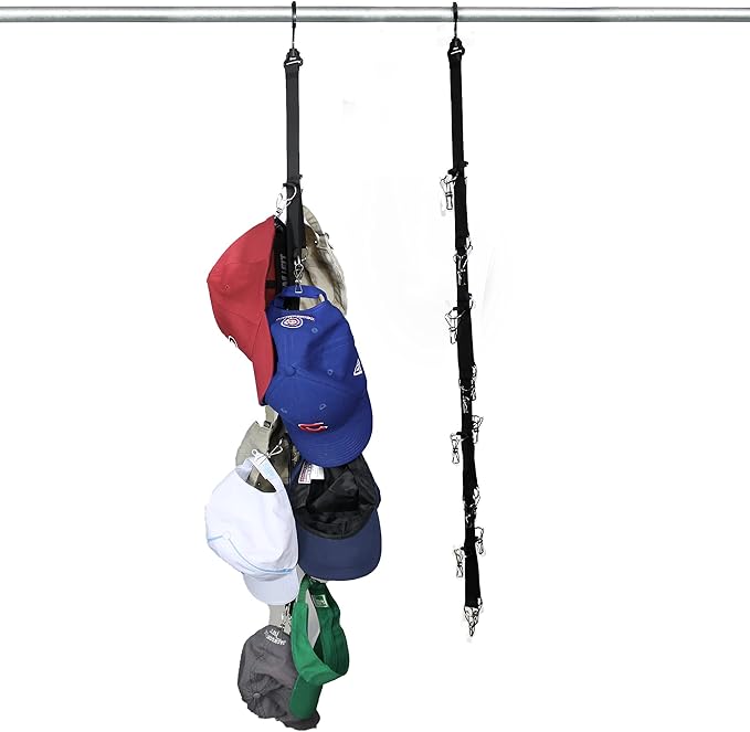 LAMINET Closet Hanger Hat Rack Organizer Hats, Purses, and other items for up to 16 items. Easy Assembly Hangs Over Rod Dent/Scratch Free