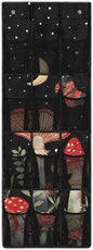 Mushrooms Over the Door Organizer with 12 Mesh Pockets - Breathable Design for Bath Towels, Toiletries, Makeup (Waterproof Lining)