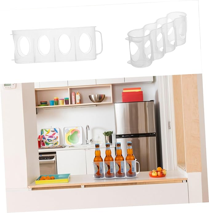 KICHOUSE 2pcs Refrigerator Storage Box Lid Kitchen Container for Beer and Soda Plastic Easy to Clean for Fridge Organization