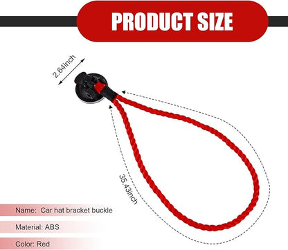 Cowboy Hat Holder for Truck & Car, Cowboy Hat Holder Rack with Suction Cup and Handmade Rope,for Car, SUV, Truck, Home, Universal Truck Accessories (Red)