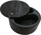 Kerixi Marble Salt Cellar and Storage Box with Two Compartments Salt Box with Swivel Lid for Storing Spice (Black)