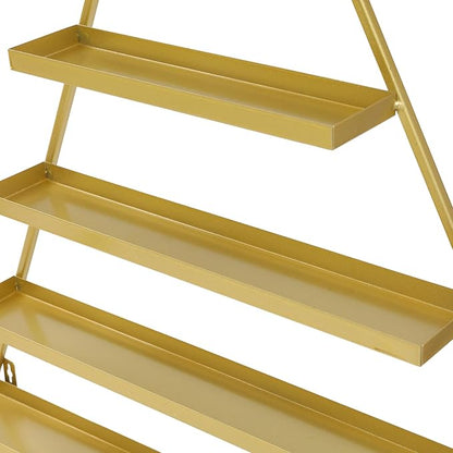 Metal Nail Polish Rack Wall Mount, 6PCS Nail Polish Shelves, Essential Oil Bottles Shelf Organizer for Spa Nail Salon Shop Home (Gold)