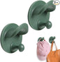 Hat Racks Adhesive Wall Hooks for Coat, Towel, Backpack, Bag, Jacket, Keys - Wide Brim Hat Organizer Hook for Bathroom,Entryway, Closet, Kitchen, Door, Dorm (2 Pack Green)