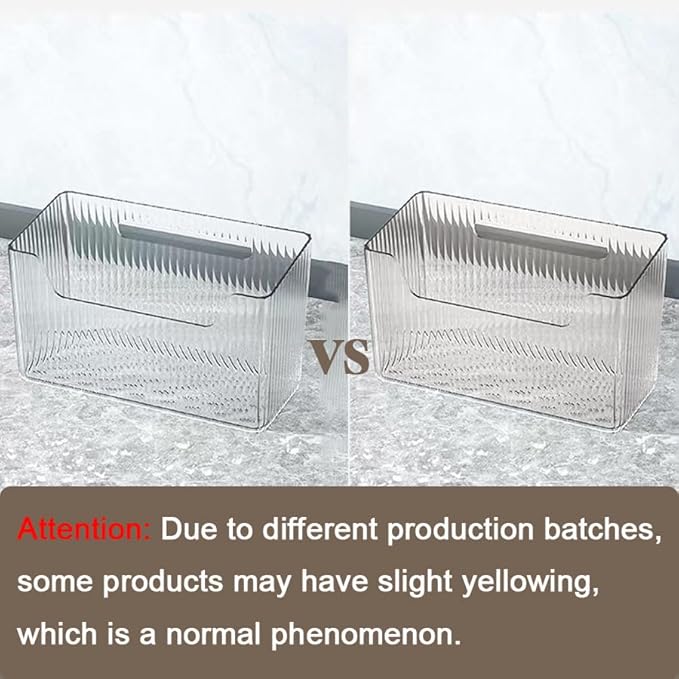 Acrylic Wall Mounted Storage Racks,2Pcs Storage Box Shower Basket, Transparent Plastic Makeup Box Stackable Storage Basket for Kitchen Bathroom Cabinet Pantry and Office, with 2 Back Stickers