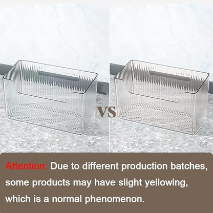 Acrylic Wall Mounted Storage Racks,2Pcs Storage Box Shower Basket, Transparent Plastic Makeup Box Stackable Storage Basket for Kitchen Bathroom Cabinet Pantry and Office, with 2 Back Stickers