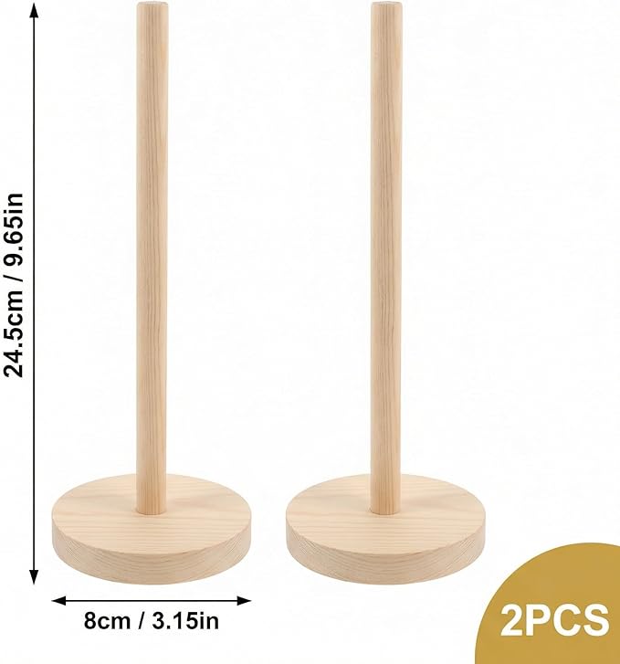2PCS Scrunchies Holder Stand, Vertical Hair Accessories Organizers for Women Girls, Hair Ties Organizer Hairbands Tower, Wood Scrunchies Storage Display Rack for Bathroom Bedroom