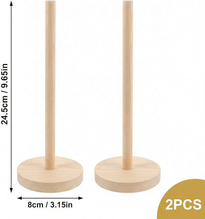 2PCS Scrunchies Holder Stand, Vertical Hair Accessories Organizers for Women Girls, Hair Ties Organizer Hairbands Tower, Wood Scrunchies Storage Display Rack for Bathroom Bedroom
