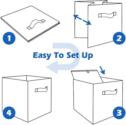 ShellKingdom Storage Bins, Foldable Fabric Storage Cubes And Cloth Organizer Drawer For Closet And Toys, 13 X 13 X 13 INCH, 6 Pack (Dark Blue)