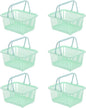 PATIKIL 6PCS Mini Shopping Basket, Small Plastic Basket Mini Storage Basket Grocery Tiny with Handles Organizer Filtered Water for Organizing Toys Eggs Fruits Snacks,Green