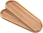 Set of 2 Plates Bathroom Vanity Wood Trays for Home Decor - for Counter Wood Small Decorative Tray, Kitchen Soap Tray,Comestic Holder Bathtub Organizer (14 x 4.5 inches)