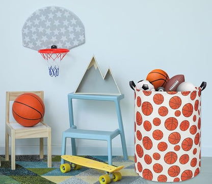 Basketball Kids Laundry hamper Baby Hamper for Nursery Boy and Girl Hamper Cute Kids Toys Storage Bin Organizer Room Decor for Home(Basketball)