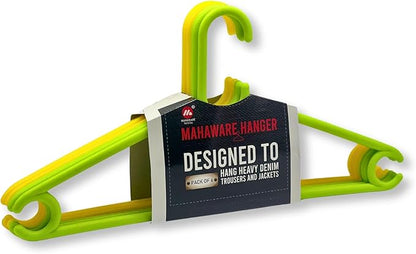 Sturdy Polypropylene Hanger, Pack of 6, Green and Yellow